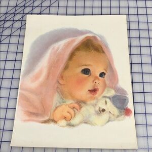 Vintage American beauties northern 11x14 paper mills print baby